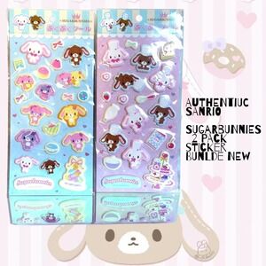 BUNDLE OF AUTHENTIC 2 PACK SUGARBUNNIES CAKE TEA PARTY STICKERS NEW